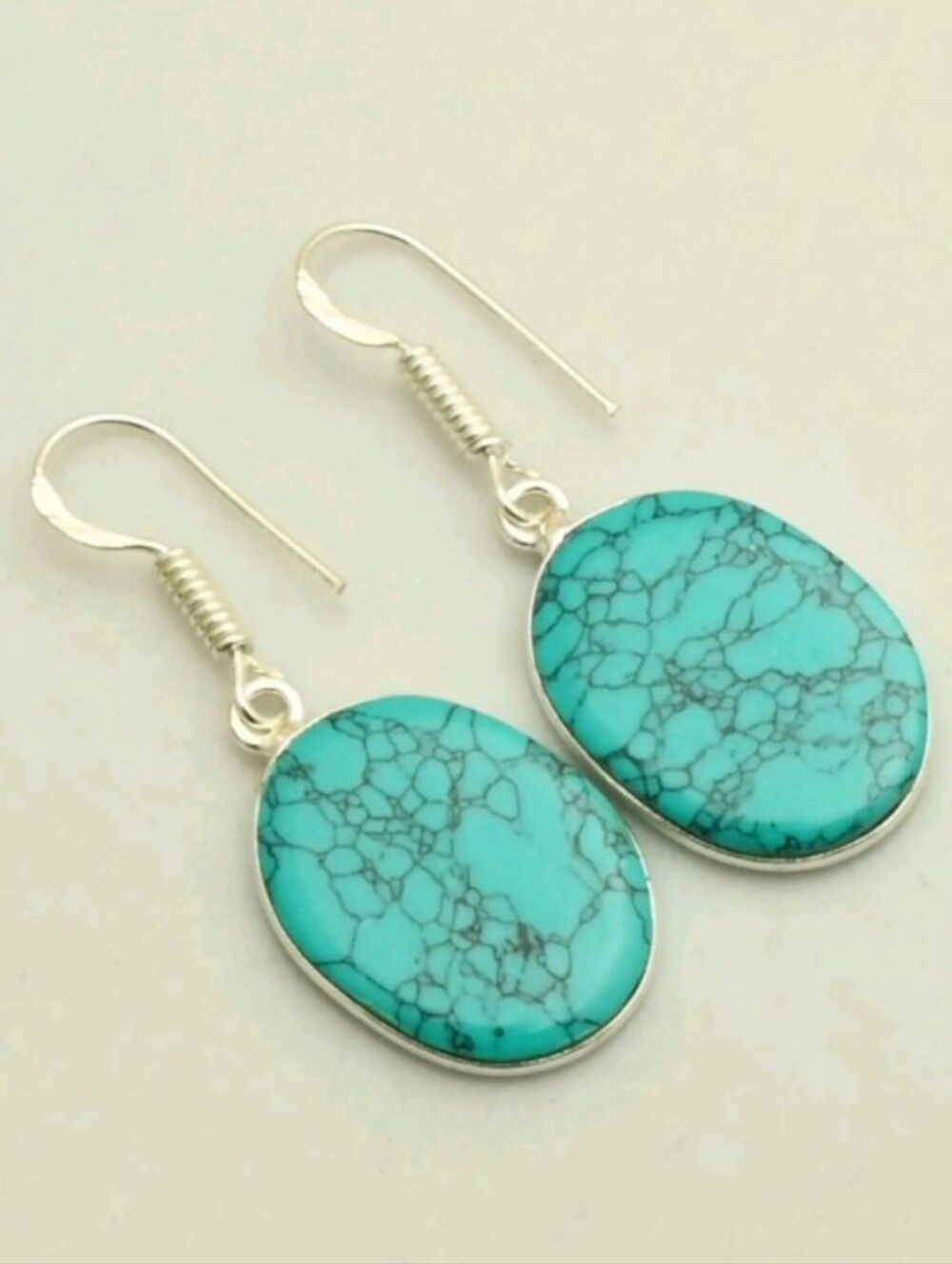 Turquoise Gemstone Jewelry 925 Sterling Silver Handmade Drop Dangle Earrings